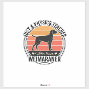 Pegatina Profesor de Física Ama Diseño de Perro Vintage Wei