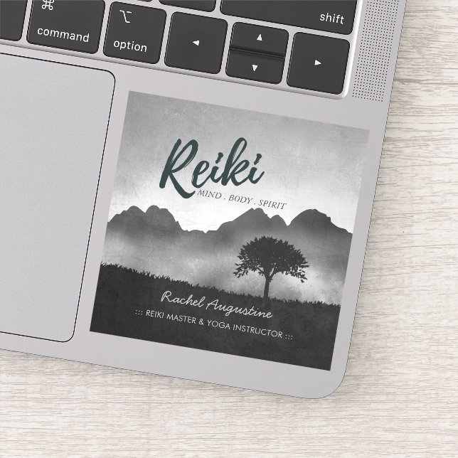 Pegatina Profesor de Mediación de Yoga Maestro de Reiki Nat (Detalle)