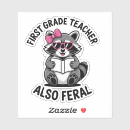 Pegatina Profesor de primer grado divertido Diseño adorable