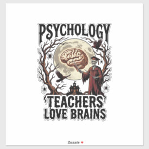 Pegatina Profesor de Psicología Amante del Cerebro de Hallo
