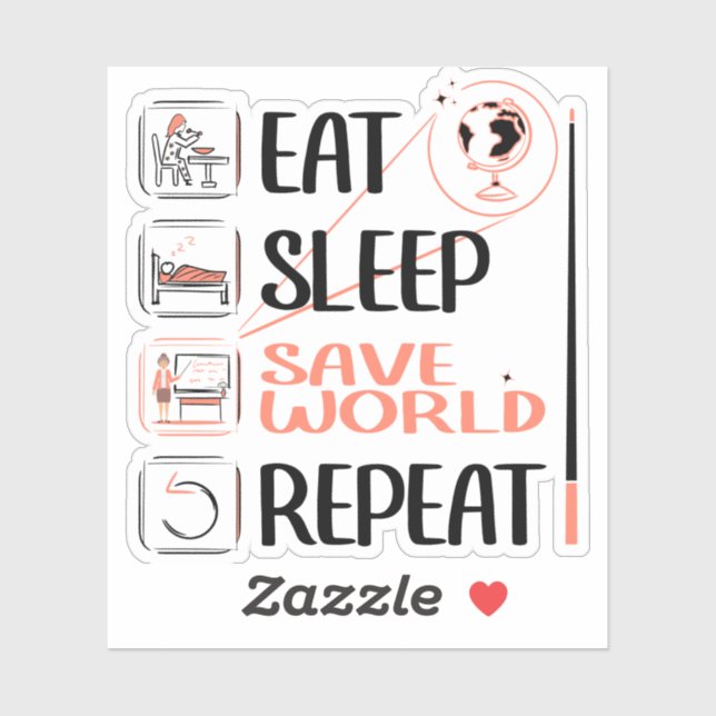 Pegatina Profesor de Supergeografía ahorra al mundo gracias (Hoja)