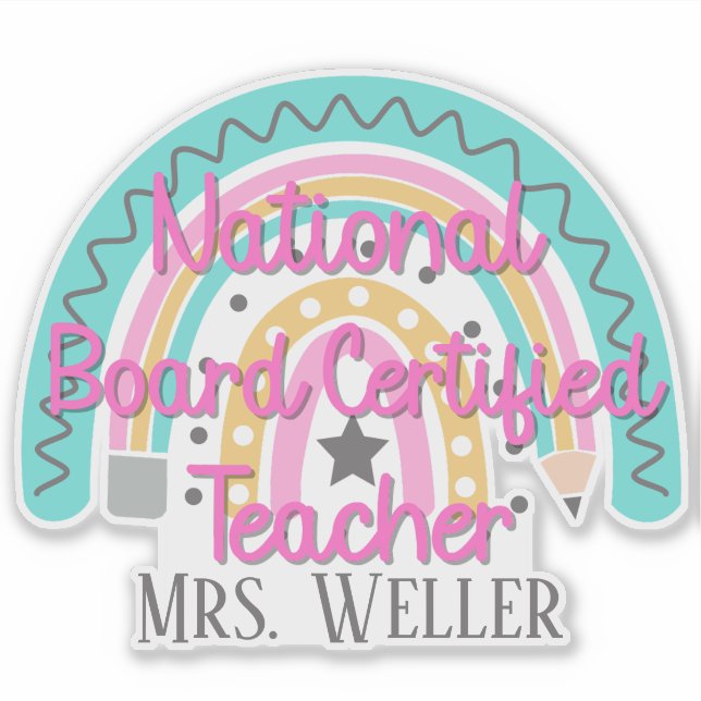 Pegatina Profesor del Consejo Nacional del Arcoiris Persona (Anverso)