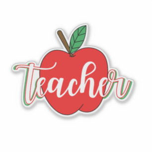 Pegatina Profesor manzana roja - regalo increíble para prof