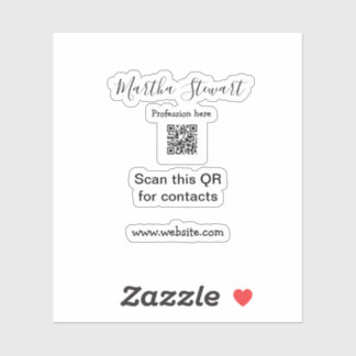 Pegatina Profession add QR code details website company bus