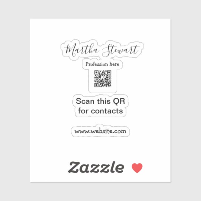 Pegatina Profession add QR code details website company bus (Hoja)