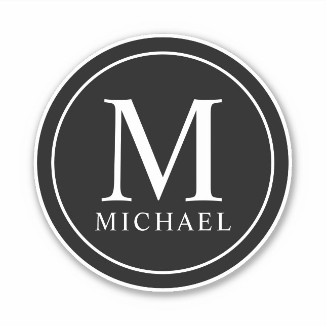 Pegatina Professional Elegant Monogram and Name (Anverso)
