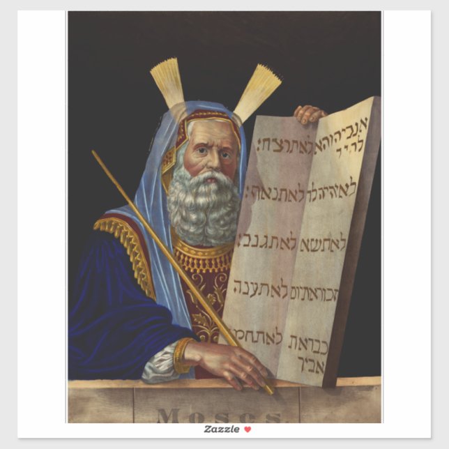 Pegatina Profeta Moisés con las Tablas de la Ley  (Hoja)