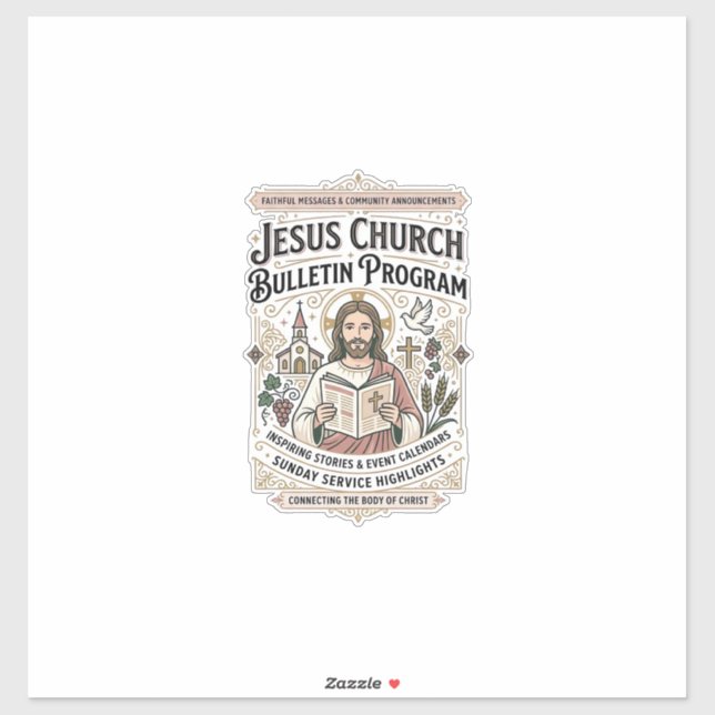 Pegatina Programa de Boletín de la Iglesia de Jesús Boletín (Hoja)