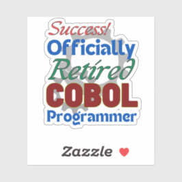 Pegatina Programador de COBOL Jubilado ¡Compilando Alegría!