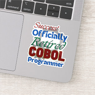 Pegatina Programador de COBOL Jubilado ¡Compilando Alegría!