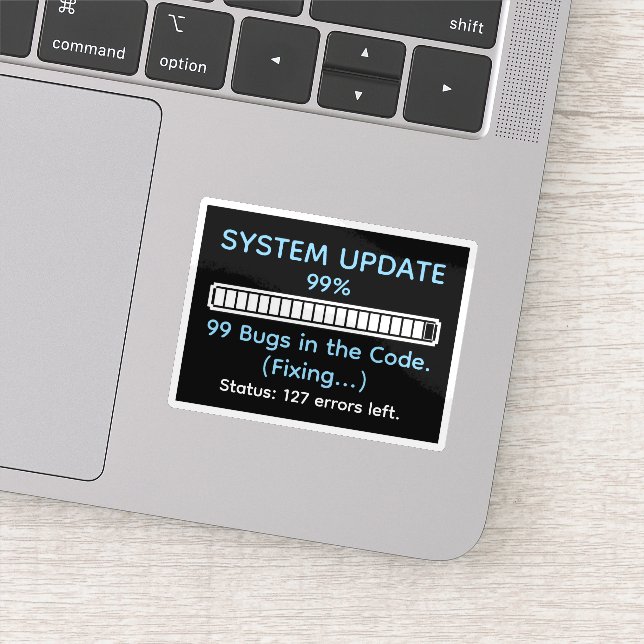 Pegatina Programador Divertido Programando (Detalle)
