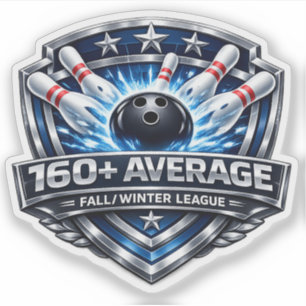 Pegatina Promedio de Bolos 160+ Liga de Otoño / Invierno