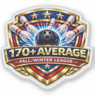 Pegatina Promedio de Bolos 170+ Liga de Otoño / Invierno