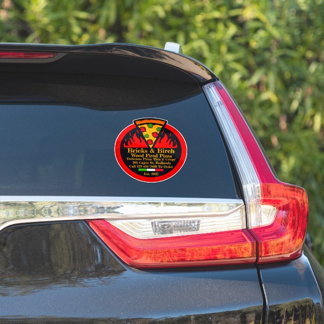 Pegatina Promoción personalizada de restaurante de pizza a  (Lado del coche)