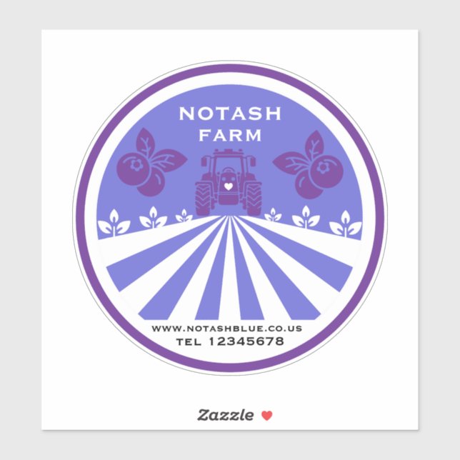 Pegatina Promoción U-Pick Blueberry Farm (Hoja)