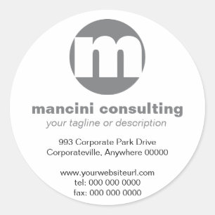 Pegatina promocional de monograma cíclico