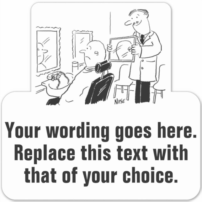 Pegatina Promocional de peluquero o peluquero masculino (Anverso)