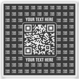 Pegatina Promotional QR code (editable) plus Logo Pattern