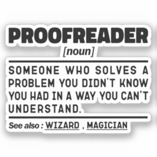 Pegatina Proofreader Noun Funny Grammar Examinador Geek