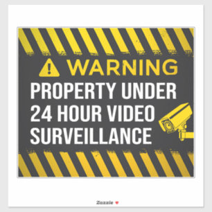 Pegatina Propiedad Bajo Vigilancia De Vídeo Las 24 Horas