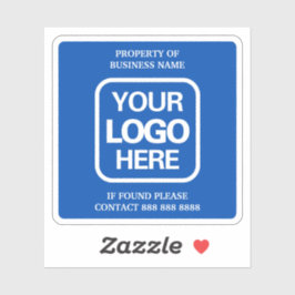 Pegatina Propiedad De Business Blue | Logo blanco