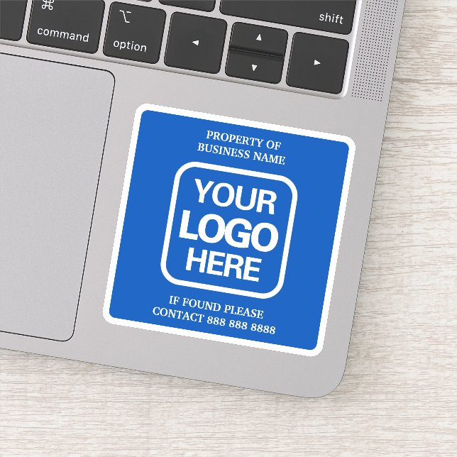 Pegatina Propiedad De Business Blue | Logo blanco (Detalle)