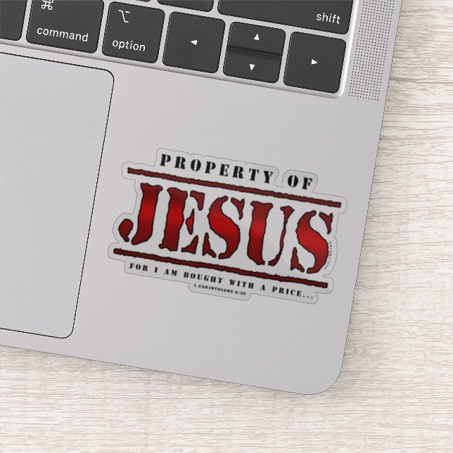 Pegatina Propiedad de Jesús (Detalle)