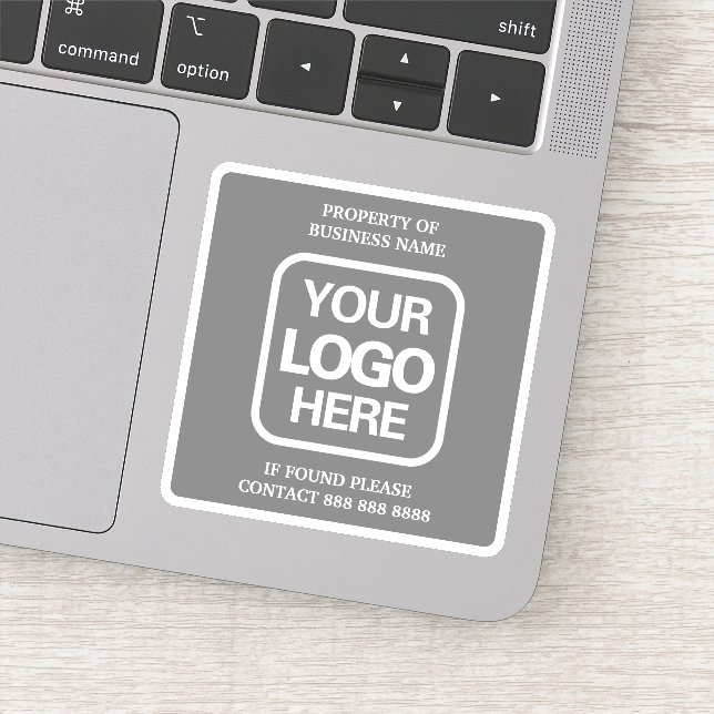Pegatina Propiedad De Los Negocios | Gris | Logo blanco (Detalle)