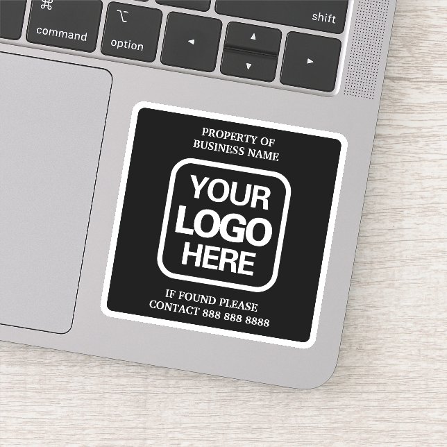 Pegatina Propiedad De Los Negocios | Negra | Logo blanco (Detalle)