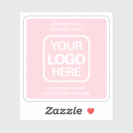 Pegatina Propiedad De Los Negocios | Rosa | Logo blanco