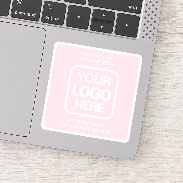 Pegatina Propiedad De Los Negocios | Rosa | Logo blanco (Detalle)