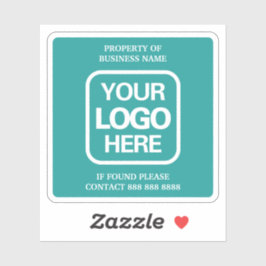 Pegatina Propiedad De Los Negocios | Turquesa | Logo blanco