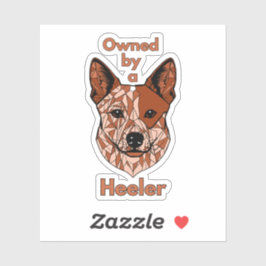 Pegatina Propiedad de un Heeler (rojo)