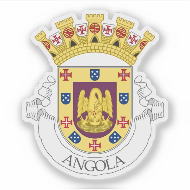 Pegatina Propuestas de escudo de armas de Angola portuguesa (Anverso)