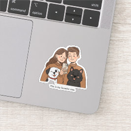 Pegatina Prosperity Paws: La pareja definitiva y mascota