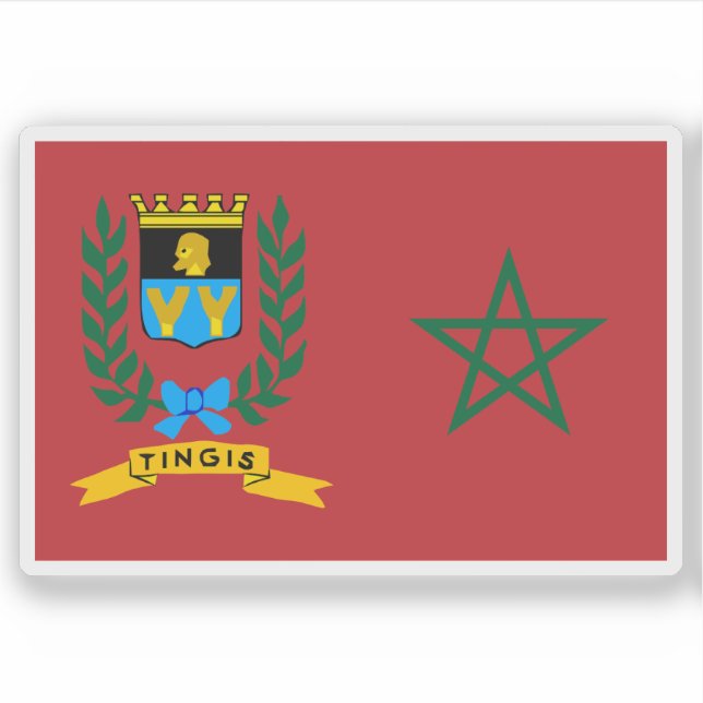 Pegatina Protectorado francés en la bandera de Marruecos (1 (Anverso)