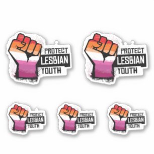 Pegatina Proteger a la juventud lesbiana
