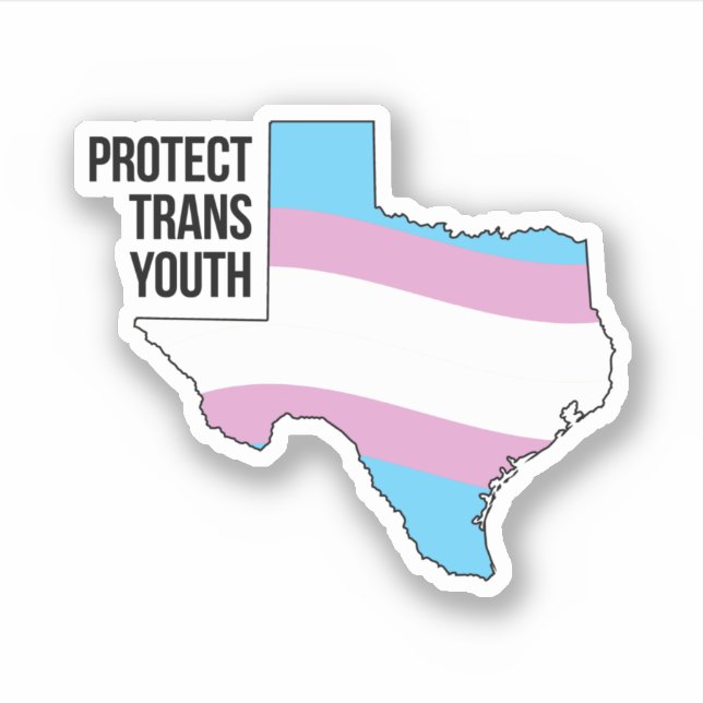Pegatina Proteger a la Juventud Trans de Texas (Anverso)