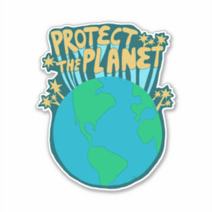 Pegatina PROTEGER EL PLANETA GUARDAR Eco Green