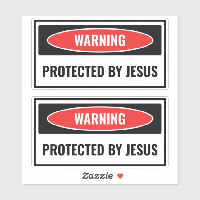 Pegatina Protegido por Jesús (Hoja)
