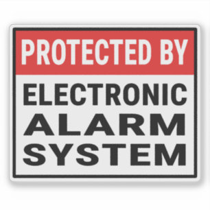 Pegatina Protegido Por Sistema Electrónico De Alarma