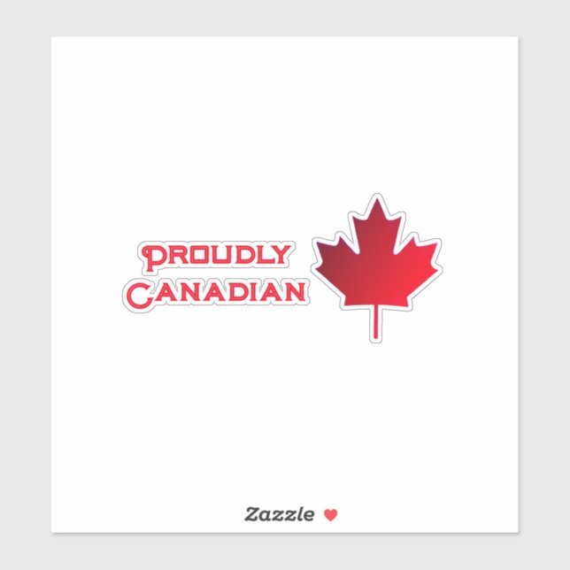 Pegatina Proudly Canadian Contour Kiss-cut vinyl Sticker (Hoja)