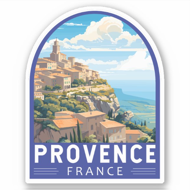 Pegatina Provenza Francia Viaje de arte Vintage (Anverso)
