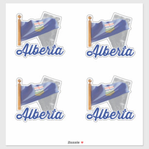 Pegatina Provincia de Alberta y Bandera