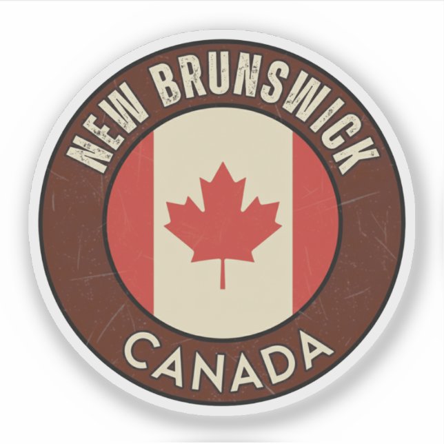 Pegatina Provincia de Nuevo Brunswick Canadá (Anverso)