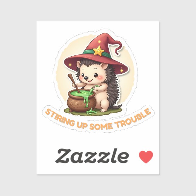 Pegatina Provocando Algunos Problemas - Cute Hedgehog (Hoja)