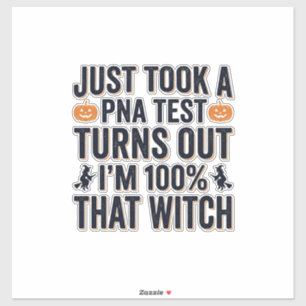 Pegatina Prueba de Bruja Divertida Cotización de Halloween 