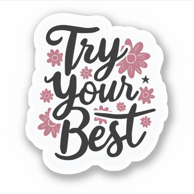 Pegatina Prueba lo mejor (Anverso)