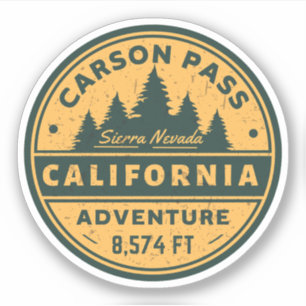 Pegatina pruebas de carson pass senderismo california