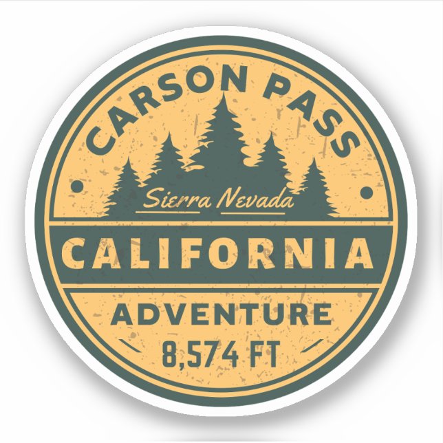 Pegatina pruebas de carson pass senderismo california (Anverso)